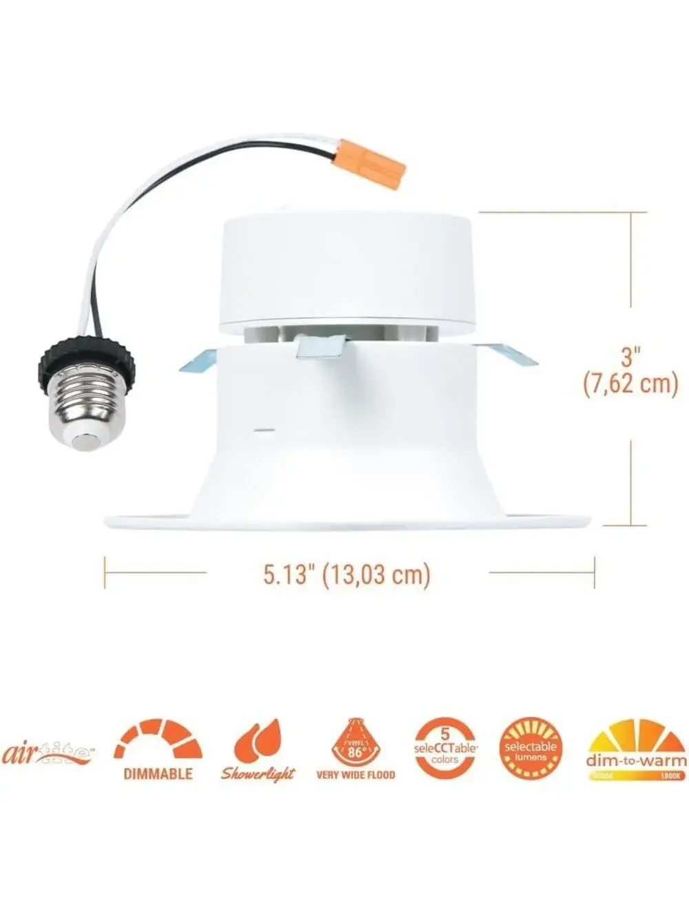Halo RL 4 In. Canless Recessed LED Downlight, 600/900Lm, 5CCT RL4LS9FSD2W1EWH